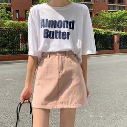 Skirts SML 4Colors A Line Denim Skirt For Womens 2024 Basic Spring Summer High Waist Mini Jeans Female (F9050