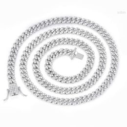 Yu Ying 6mm Wide Single Row Diamond Chain S925 Sterling Silver Vvs Moissanite Cuban Link for Women/mans Jewellery