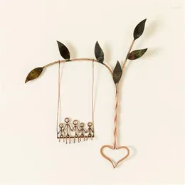 Decorative Figurines Metal Wall Art Decors Rooted In Love Swing Sculpture Hangings Ornament