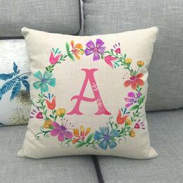 Pillow Letter Pillowcase Graceful Garland Cover Linen Holiday Decoration Throw Home