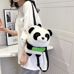 Plush Backpacks Panda Girl Doll Backpack Casual Plush Childrens Backpack Fashionable and Simple Adjustable Shoulder Strap Kawaii Girl Boy Plush BagL2405