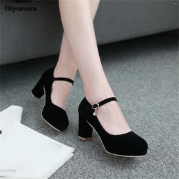 Dress Shoes Platform Women'S Mary Jane 2024 Spring Summer Fashion Shallow Square High Heel Ladies Elegant Party Pumps