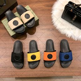 Slippers Designer Fomen Slides платформы сандалии мужчин летние ползунки Sandale Shoes Classic Casual Women Slipper Beach Real Leather Top Caffice Box 35-44