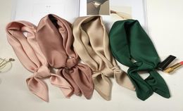 Bandanas Bags SCARF Women039s Silk Fashion Lady Square Scarves Soft Shawls Solid Colour Bandana4770594