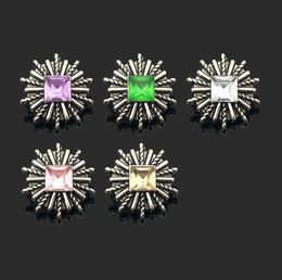 Interchangeable Flower 030 Rhinestones Metal Snap Buttons Fit 12mm Snap button bracelets Earrings necklace For women1775055