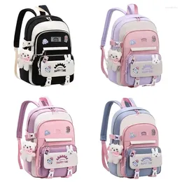 School Bags Large Capacity Women Multi-Pocket Nylon Backpack Ins Junior High Student Bag Female Girl Laptop Book