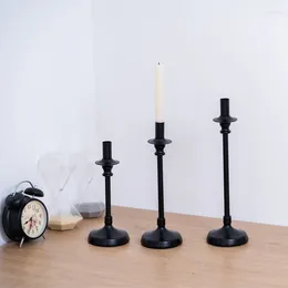 Candle Holders Black Wrought Iron Candlestick Table Decoration Weddings Ceremony Modern Simple Candlelight Dinner Retro Stand