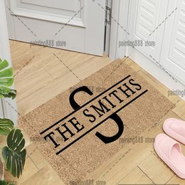 Front Door Mat Custom Doormat Home Decoration Carpet Entrance Personalised With Name Rug Housewarming Gift 240419