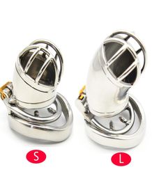 Factory Supply New Fashion Male Anti-off Small Cock Cage Device 5.5CM Length Stainless Steel SM Sex Toys For Men Belt7090071