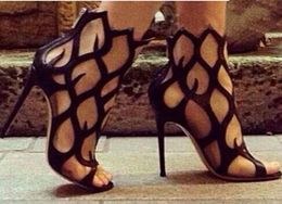 Sandálias femininas personalizadas sapatos de Blindadewhite para Ladies Hollow Out Summer Ladies Sandals High Stilettos 8cm11cm Altura do calcanhar re4626328