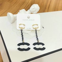 Designer Earrings Brand Letter Black Dangle Earrings Fashion Jewellery Women party wedding engagement gift