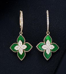 Dangle Chandelier GODKI Luxury Green Brazilian Earrings For Women Trendy Cubic Zircon Wedding Engagement Party Brazil Gift3161978