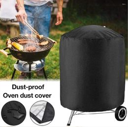 Tools Round Black Outdoor Grill Cover Fire Pit Stove BBQ Covers Waterproof Heavy Duty Garden 210D Cloth Electric Protection