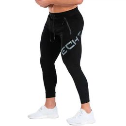 Men's Pants Gym black sports pants joggers tight pants mens casual Trousers mens fitness exercises cotton sportswear autumn sportswearL2405