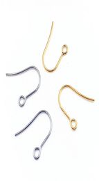 100PCS Whole Stainless Steel Gold Silver Colour Earrings Hooks Findings Fittings DIY Earrings Base Part Jewellery Making Accessor9540782