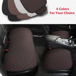 Car Seat Covers SJ 3pcs Linen Fabric Universal Cushion Front & Rear Mats For Tucson Elantra I30 IX35 Sonata Veloster