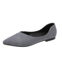 Leichte Ladung Ladies Strick -Stoff Ballett Flats Nubuck pointtedtoe Leichte Frauen Schuhe 240426