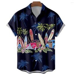 Men's Casual Shirts Hawaiian Oversized 3D Printing Retro Shirt Fit Men Regular Dress Blouses Y2k For Size Clothing