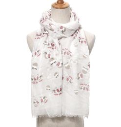 new christmas bird print scarf shawls women long soft christmas snow pattern wrap scarves hijab 4 Colour 2434105