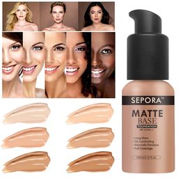 30ml Face Matte Liquid Foundation Base Makeup Oil Control 24 Hours Lasting Concealer Full Coverage Waterproof Contour 240428