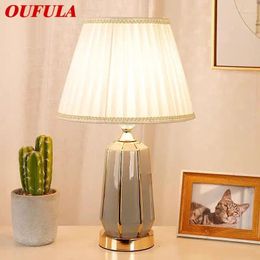 Table Lamps OUFULA Contemporary Ceramics Lamp Luxurious Living Room Bedroom Bedside Desk Light El Engineering Decorative Lights