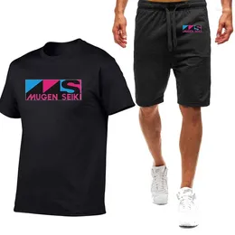 Men's Tracksuits Mugen Seiki Men Summer Simple Comfortable Casual Trendy T-shirt Shorts Movement Nine Color Short-sleeved Sets