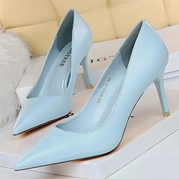 Women 7.5cm 10.5cm High Heels Pumps Lady Wedding Bridal Scarpins Stripper Middle Low Plus Size Fetish Party Classic Shoes 240429