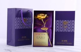 NEW 24k gold single flower foil rose birthday gift creative carnation mother039s day gift girl factory1112317