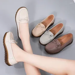 Casual Shoes Authentic Leather Loafers Women 2024 Spring Patent Moccasins Soft Flat