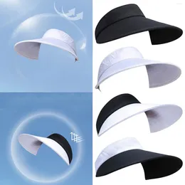 Wide Brim Hats UPF 50 UV Protection Sun Women Black White Hanging Neck Visor Cycling Anti-UV Sunshade Peaked Cap Outdoor
