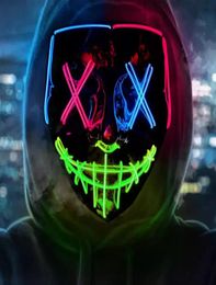 2023 Festive Party Halloween Mask LED Light Up Funny Masks The Purge Election Year Great Festival Cosplay Costume Supplies3088799