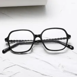 Outdoor Eyewear Big Frame Goddess Plain Face Mirror Leather Wrap Leg Plate Optical Reading Prescription Eyeglasses Male Female Brand