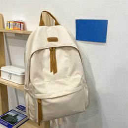 School Bags Korean Backpack Schoolbag For Teenage Girl Book Knapsack Women's Solid Colour Female Multi-Pocket Rucksack Cute Mochila