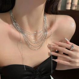 Chains Creative Multilayer Tassel Clavicle Necklace For Women Exquisite Fashion Trend Wedding Party Jewellery Accessories Gift