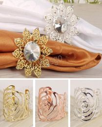 Multi Styles Rhinestone Napkin Buckle Table Decorations Rings Serviette Holder Circle Wedding el Gem Stone Ring 36 G24497019