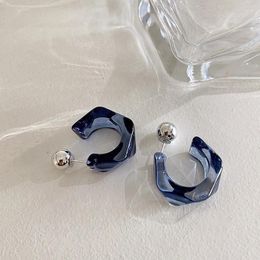 Dangle Earrings French Geometric C Shape Transparent Acrylic Piercing Ear Korean Fashion Unusual Trend 2024 Christmas Gift