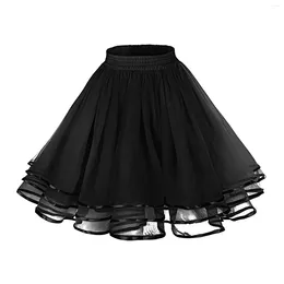 Skirts A-Line Women Tutu Skirt Stretchy Mini Flared Casual Ballet Perform Versatile Elastic Waist Tulle Petticoat Female