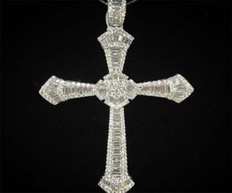Vecalon Luxury Long Big pendant 925 Sterling silver 5A Cz Stone Pendant necklace for Women Men Party Wedding Jewelry3043562