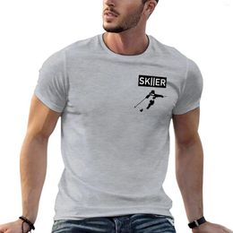 Men's Polos Skier Silhouette T-Shirt Plus Size Tops Oversizeds Aesthetic Clothing Heavy Weight T Shirts For Men