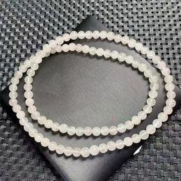 Link Bracelets 5.8MM Natural White Hair Triple Circle Bracelet Smooth Gemstone Reiki Healing Jewelry Energy Crystal Holiday Gift