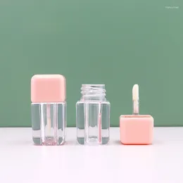 Storage Bottles 4 Ml Clear Small Square Lip Glaze Refillable Bottle Gloss Empty Tube Liquid Eyeshadow Cosmetic Packaging Plastic Container