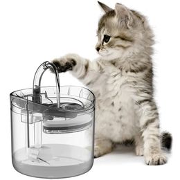 1.8L automatic transparent water dispenser bowl with filter pet water dispenser cat water dispenser with faucet 240428