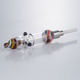 Headshop888 NC101 Heady Colour Glass Bong Smoking Pipes 510 Titanium Ceramic Tip Quartz Banger Nail 45/90 Degree Colourful Spill-Proof Dab Rig Bubbler Pipe