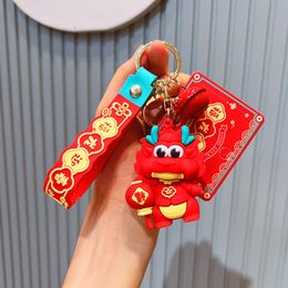 Cute Cartoon Doll New Year the Year of the Loong Mascot Bag Key Chain Pendant Schoolbag Small Pendant Doll Key Chain