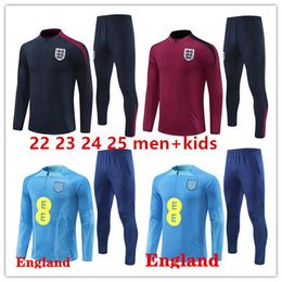 23 24 25 Varie squadre nazionali Brasile Inghilterra Traccettante 2024 2025 Mezzo Pull Men Kids Soccer Kits Kit Allenamento Studio Jogging Survitment Chandal Surviment