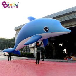 10m long (33ft) Outdoor Carnival Parade Advertising Inflatable Giant Dolphin Models Balloons Cartoon Animal For Ocean Theme Decoration With Air Blower Toys Sports