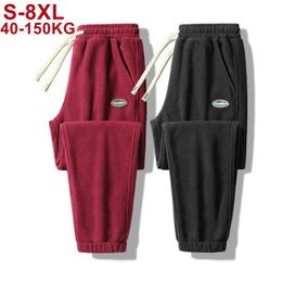 Men's Pants Winter Warm Thick Sports Pants Mens Jogger Elastic Waist Dragging Casual Pants Mens Brand Polar Wool Pants Plus Size 8XLL2405