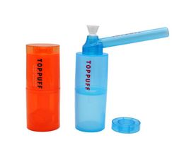 Portable Top Puff Toppuff Water Pipe ScrewOn Plastic Tobacco Bong Bottle Set Kit Suite Travelling Tobacco Dry Herb Holder Shisha H1236866