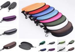 New 14 Colours Eyeglasses Box Sunglasses Case Glasses Bag Eyeglasses Carry Box Sunglass Portable Zipper Hook Hard Holder Sunglasses1847045