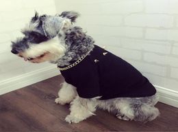 Dog Clothes Schnauzer Hip Hop Big Gold Chain Bullfight Teddy Pet Puppy Cat Rivet Tshirt Tide Card6594074